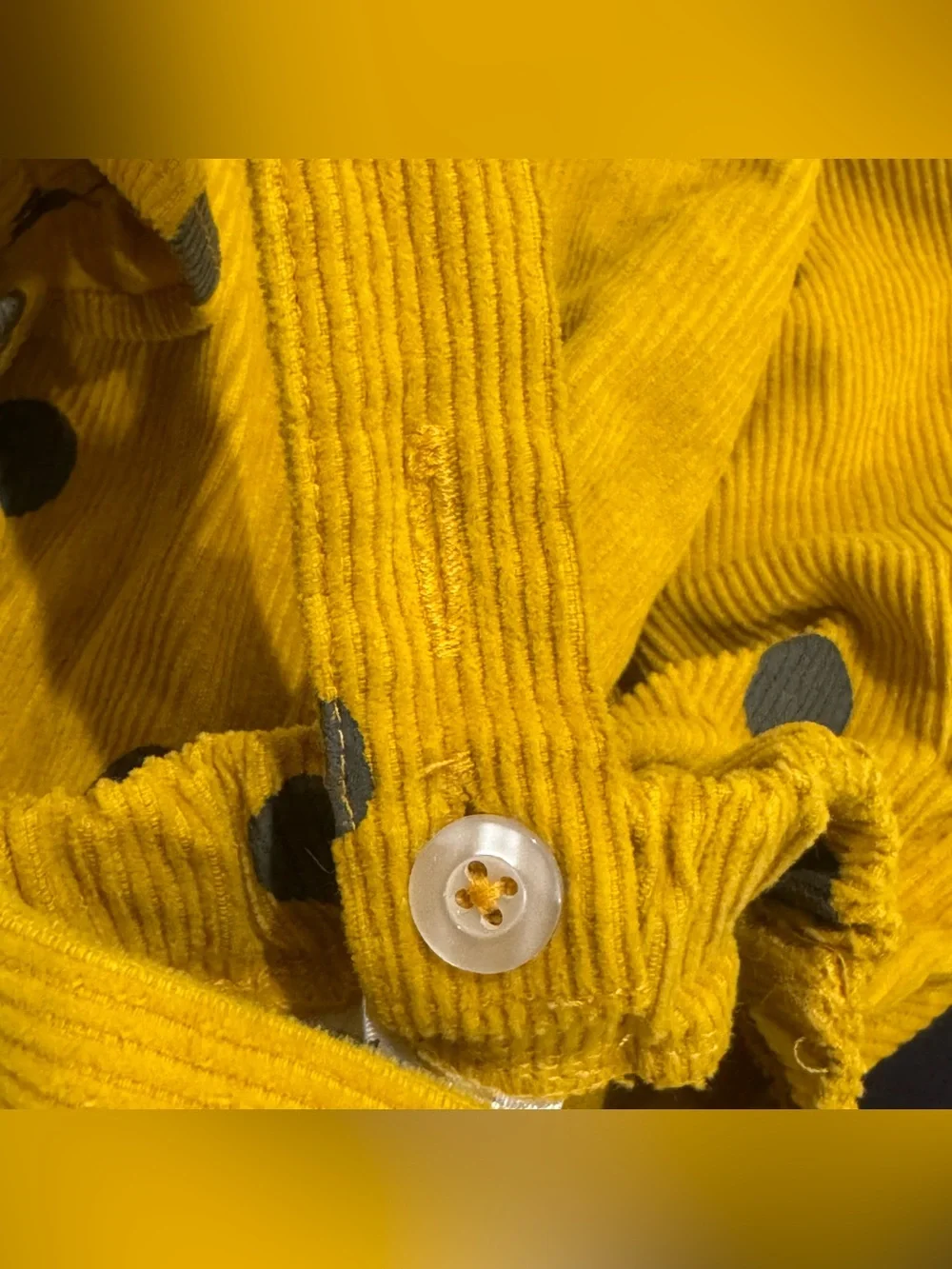 Blueberi Boulevard 12M Mustard Corduroy Polka Dot Jumper Dress